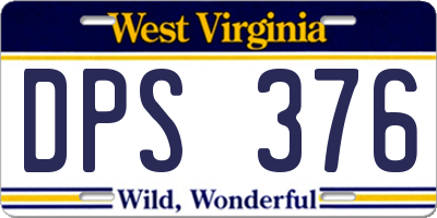 WV license plate DPS376