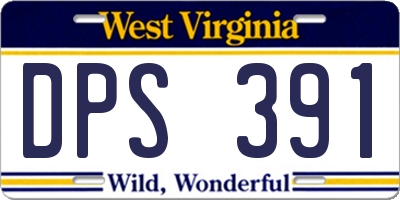 WV license plate DPS391
