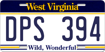 WV license plate DPS394