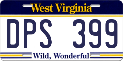 WV license plate DPS399