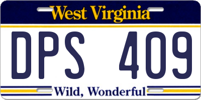 WV license plate DPS409