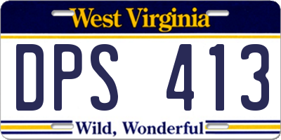 WV license plate DPS413