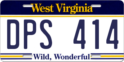 WV license plate DPS414