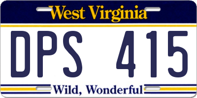 WV license plate DPS415