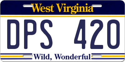 WV license plate DPS420