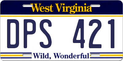 WV license plate DPS421