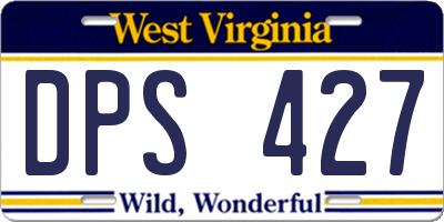 WV license plate DPS427