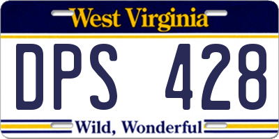 WV license plate DPS428