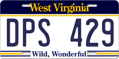 WV license plate DPS429