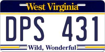 WV license plate DPS431