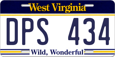 WV license plate DPS434
