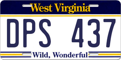 WV license plate DPS437