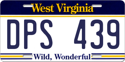 WV license plate DPS439