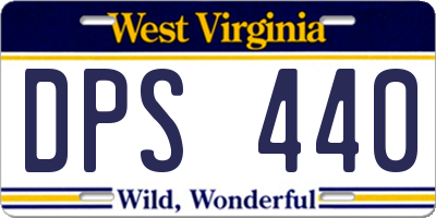 WV license plate DPS440