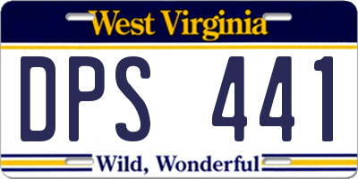 WV license plate DPS441