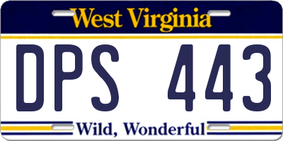 WV license plate DPS443