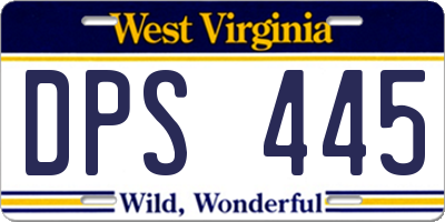 WV license plate DPS445