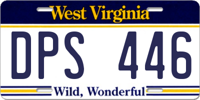 WV license plate DPS446