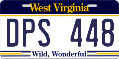 WV license plate DPS448
