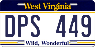WV license plate DPS449