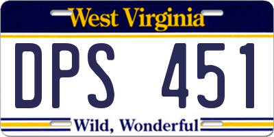 WV license plate DPS451