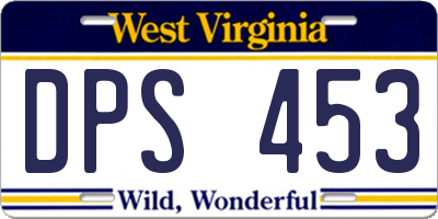 WV license plate DPS453