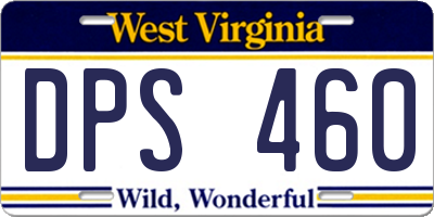 WV license plate DPS460