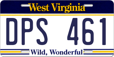 WV license plate DPS461