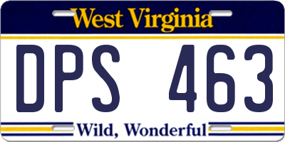 WV license plate DPS463