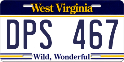 WV license plate DPS467