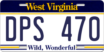 WV license plate DPS470