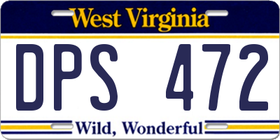 WV license plate DPS472