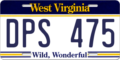 WV license plate DPS475