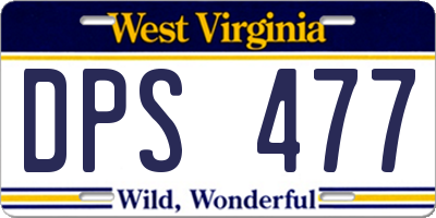 WV license plate DPS477