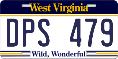 WV license plate DPS479