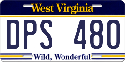 WV license plate DPS480