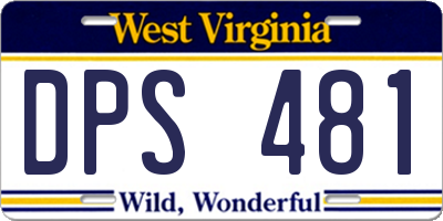 WV license plate DPS481