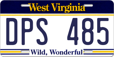 WV license plate DPS485