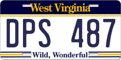 WV license plate DPS487