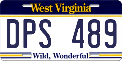 WV license plate DPS489