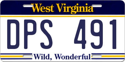 WV license plate DPS491