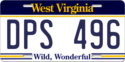 WV license plate DPS496