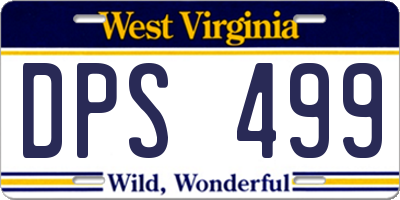 WV license plate DPS499