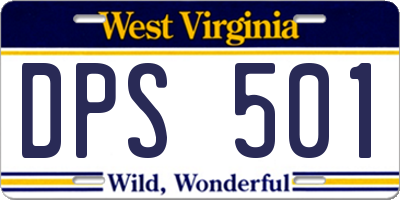 WV license plate DPS501