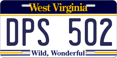 WV license plate DPS502