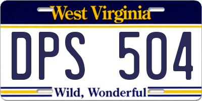 WV license plate DPS504