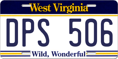 WV license plate DPS506