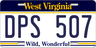 WV license plate DPS507