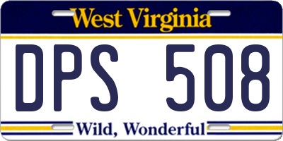 WV license plate DPS508
