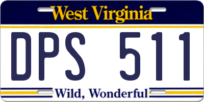 WV license plate DPS511